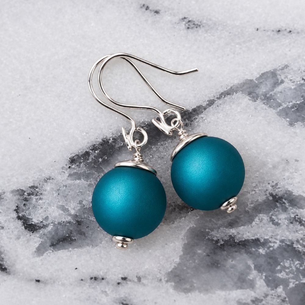 IAMLUND Berry teal örhängen silver - 2
