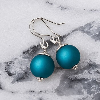 IAMLUND Berry teal örhängen silver