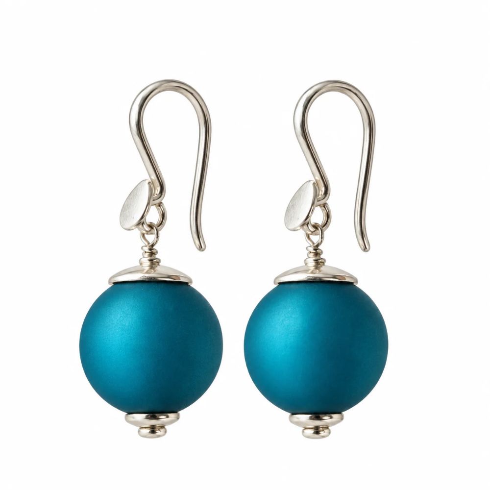 IAMLUND Berry teal örhängen silver