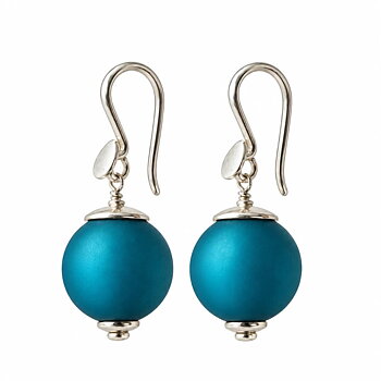 IAMLUND Berry teal örhängen silver