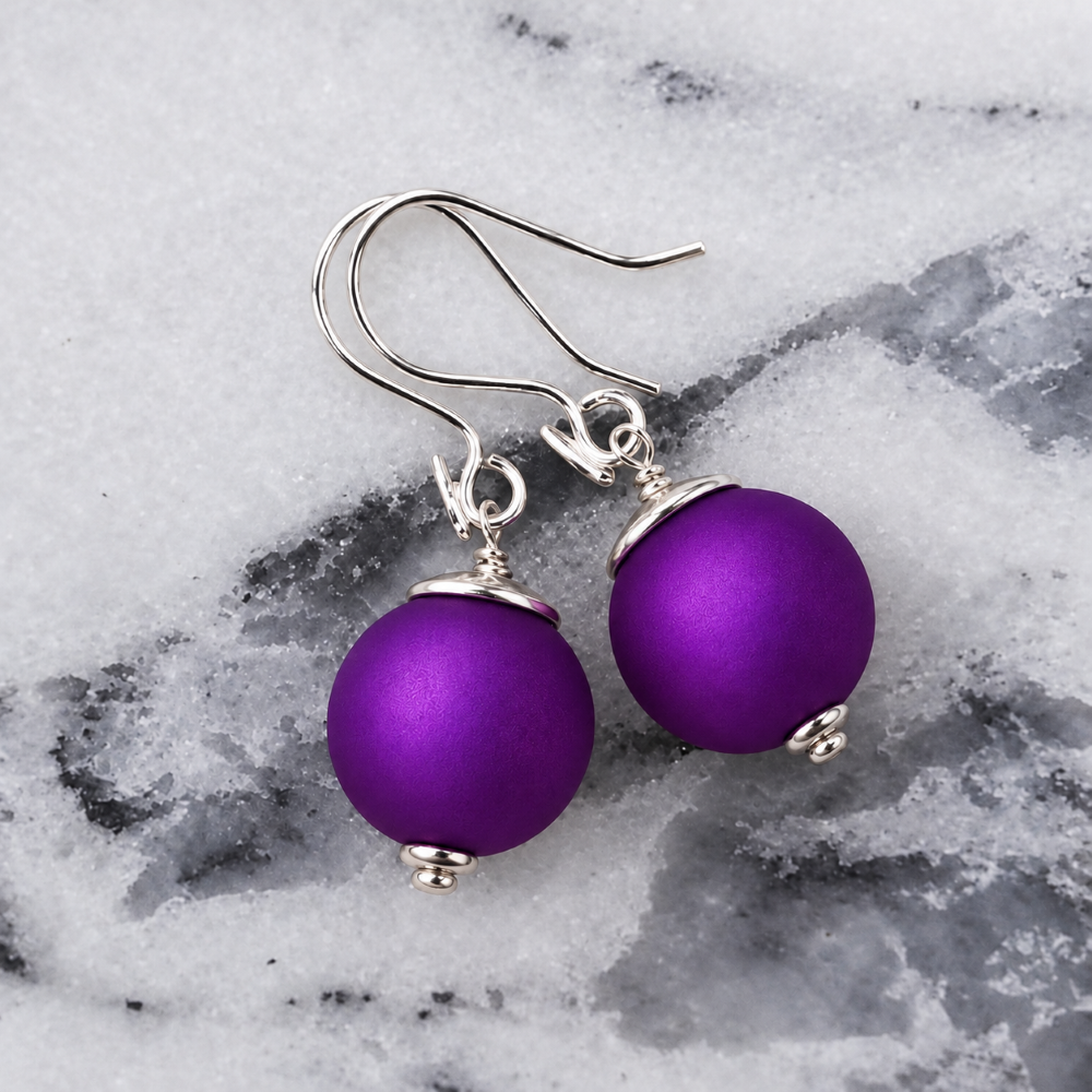 IAMLUND Berry lila örhängen silver - 2