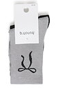 BYVILAINE Bow Sock 2-Pack BLACK & SILVER BOW SOCKS
