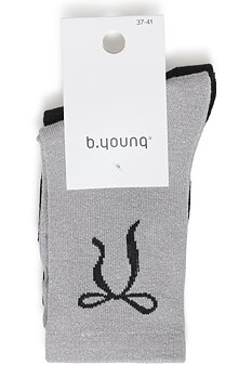 BYVILAINE Bow Sock 2-Pack BLACK & SILVER BOW SOCKS