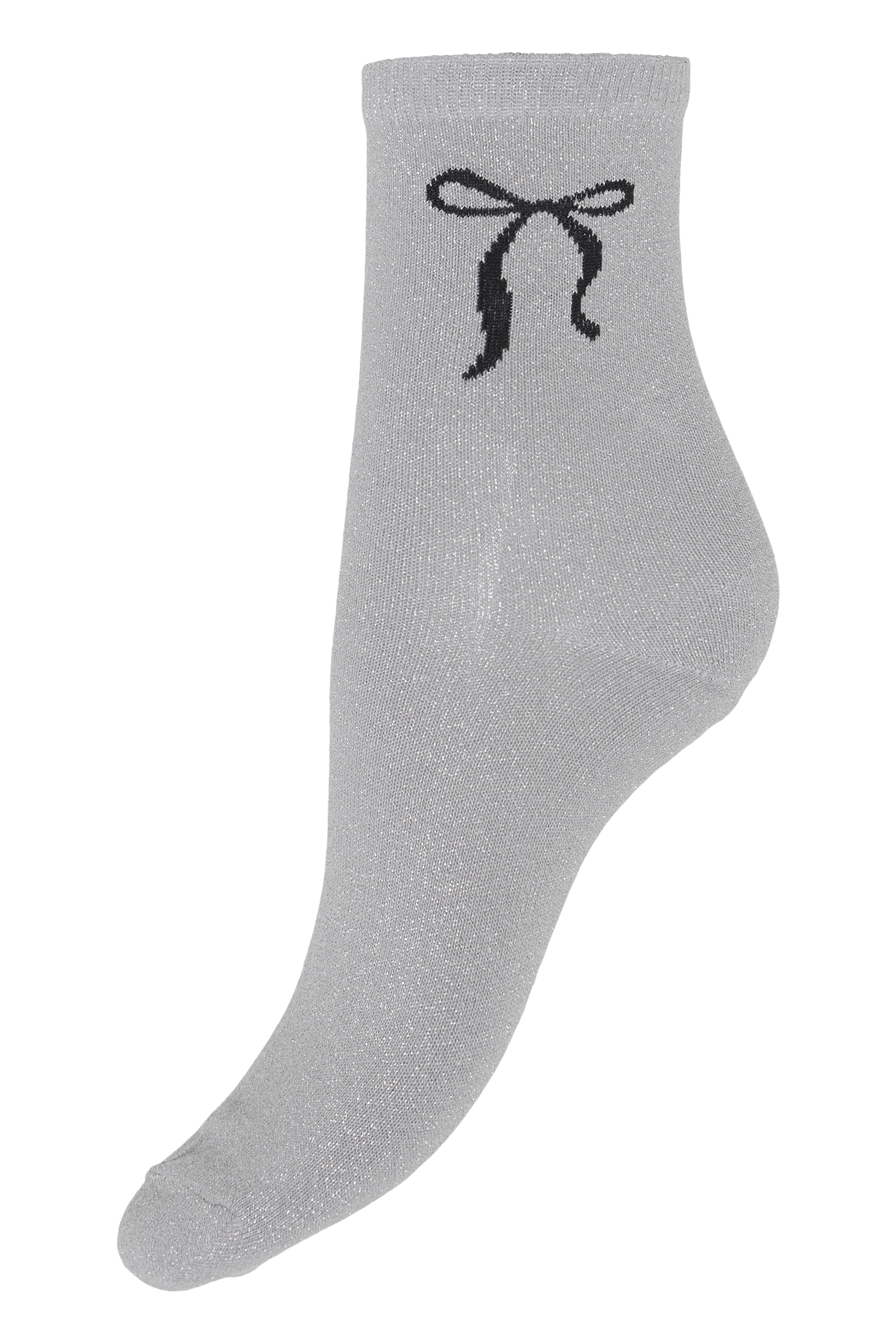 BYVILAINE Bow Sock 2-Pack BLACK & SILVER BOW SOCKS - 2