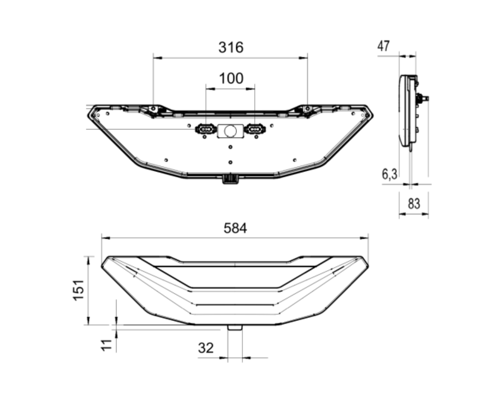 Baklykta Jokon LED, 9-16V - Höger - 4
