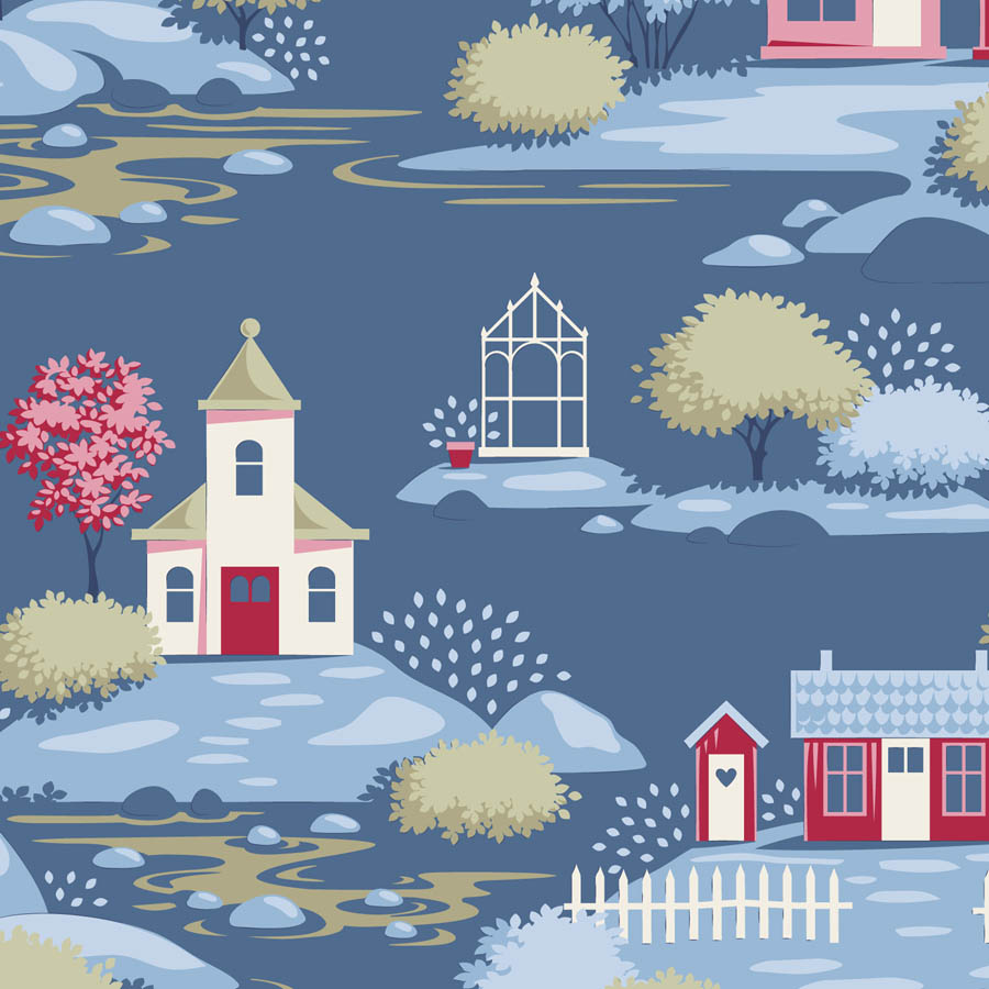 Tilda Village Blue