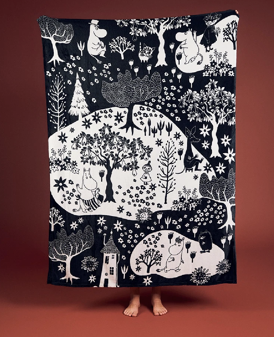 Mumin Fleecefilt 130x170 cm - Park Svart - 2