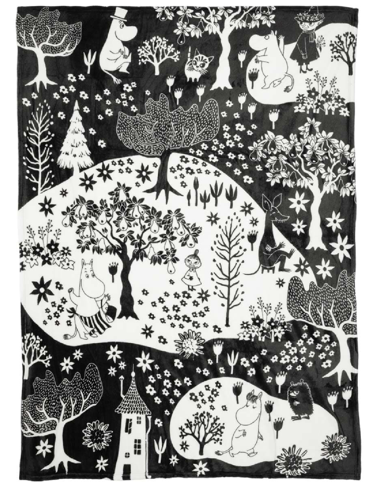 Mumin Fleecefilt 130x170 cm - Park Svart