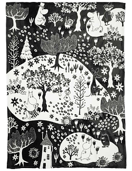 Mumin Fleecefilt 130x170 cm - Park Svart