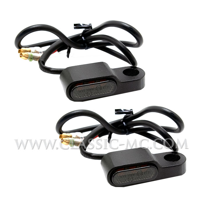 INDICATOR MINI, BLACK/BLACK 2-PKT 12V