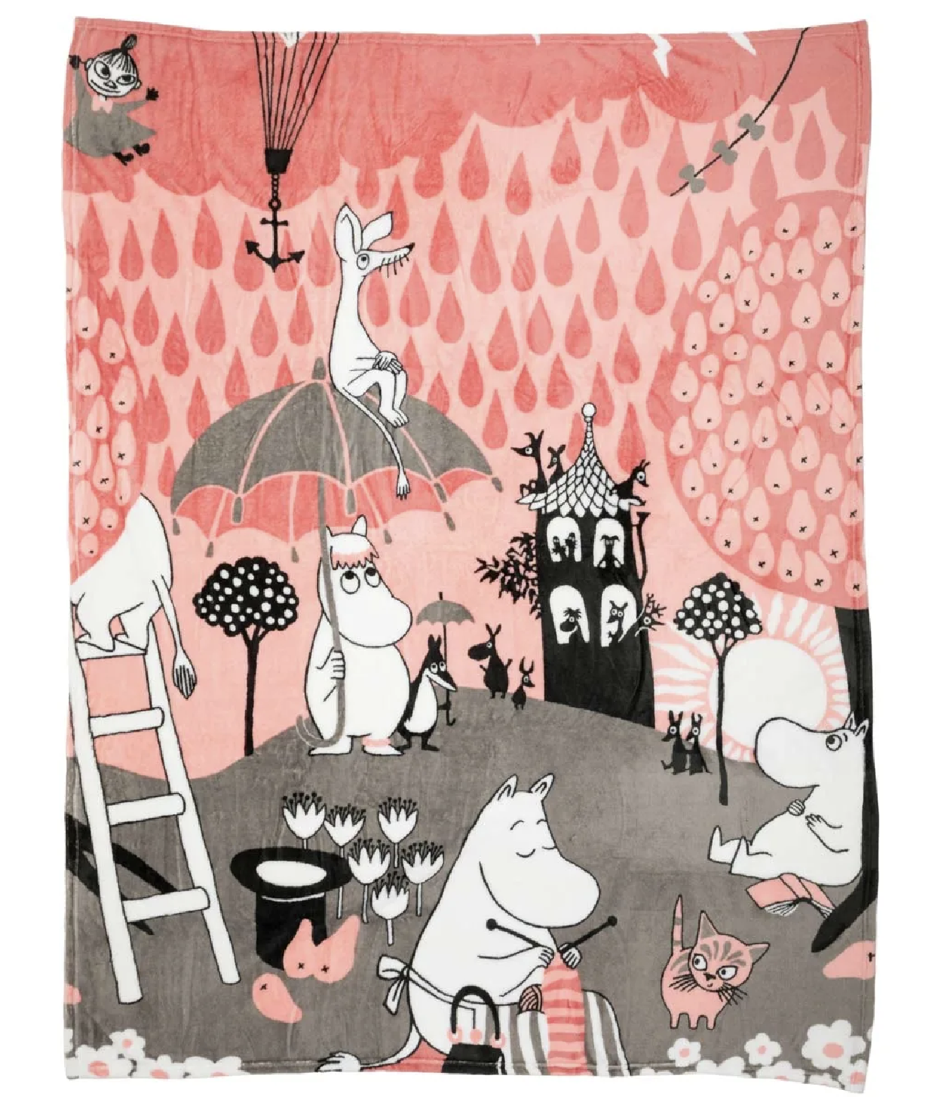 Mumin Fleecefilt 130x170 cm - Höstdag Rosa