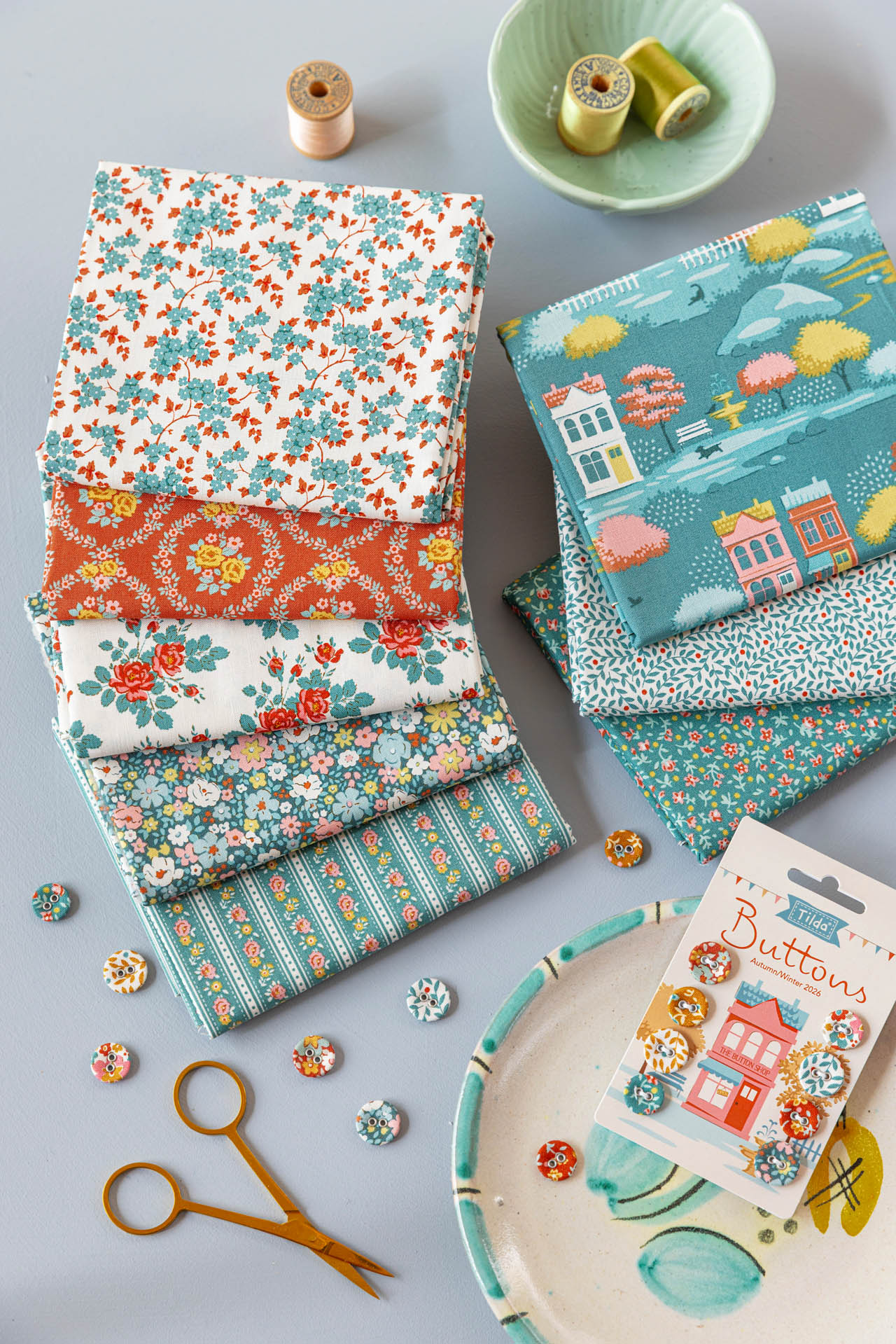 Tilda  Fat Quarter Teal - 2