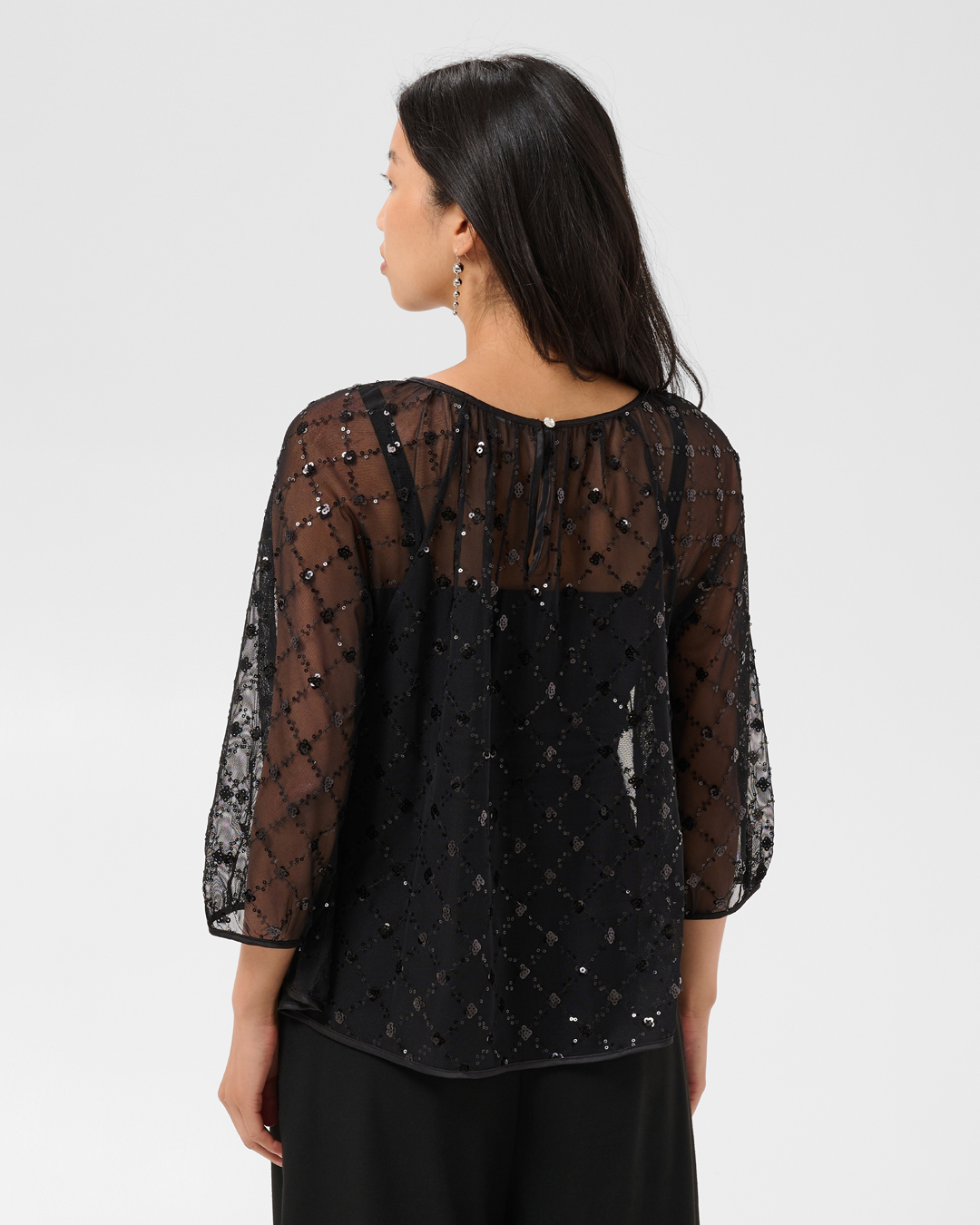 Blus Dimka transparent glitter svart - 2