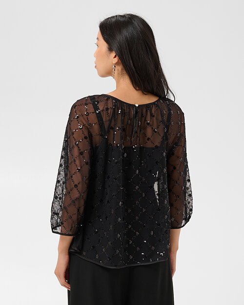 Blus Dimka transparent glitter svart - 2
