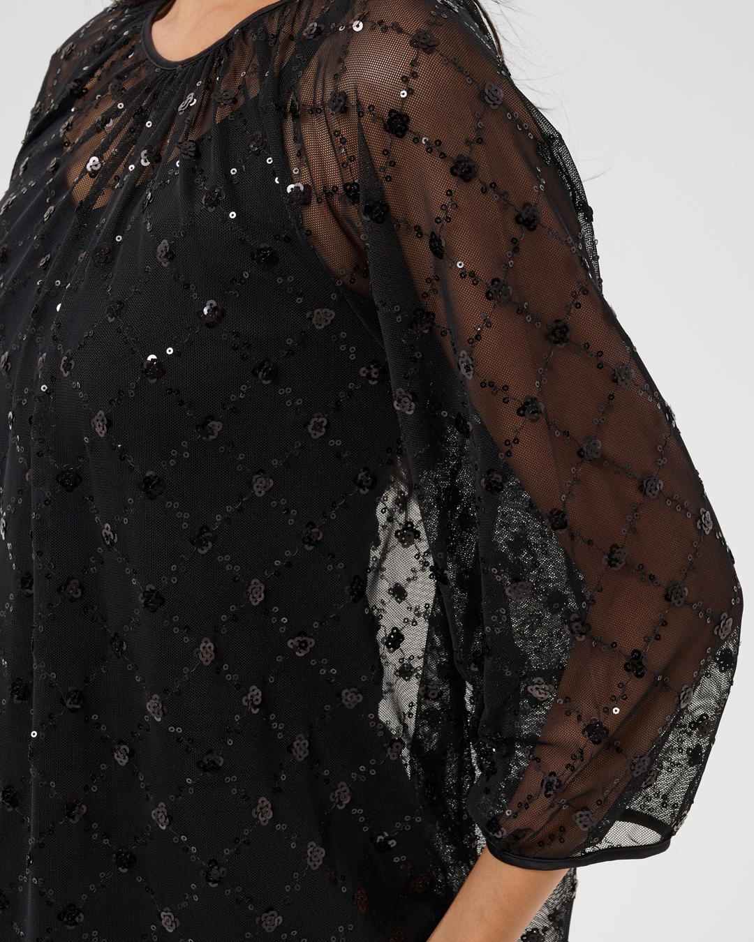Blus Dimka transparent glitter svart - 4