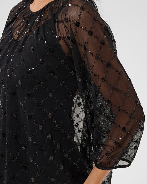 Blus Dimka transparent glitter svart - 4