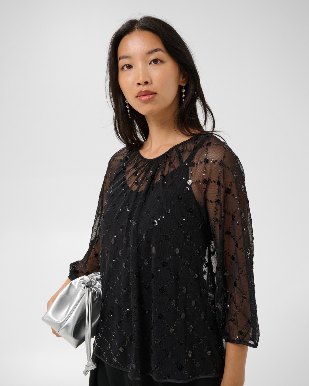 Blus Dimka transparent glitter svart - 3