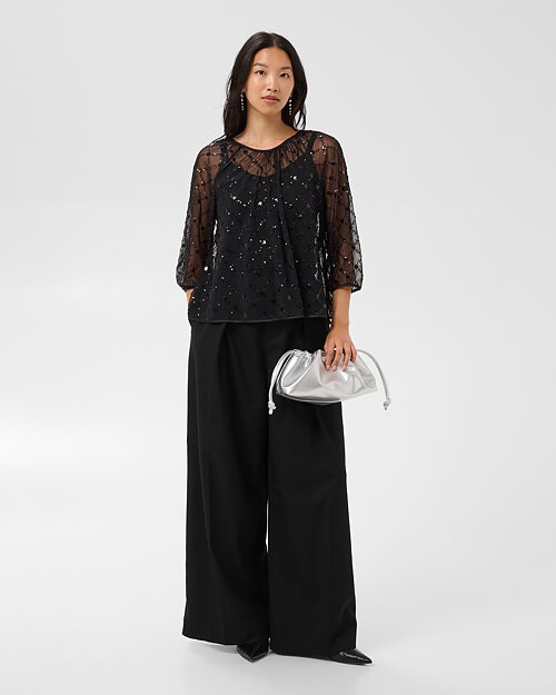 Blus Dimka transparent glitter svart - 5