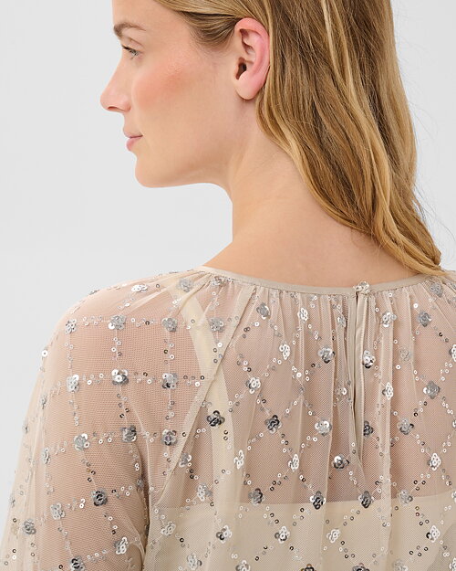 Blus Dimka transparent glitter beige - 4