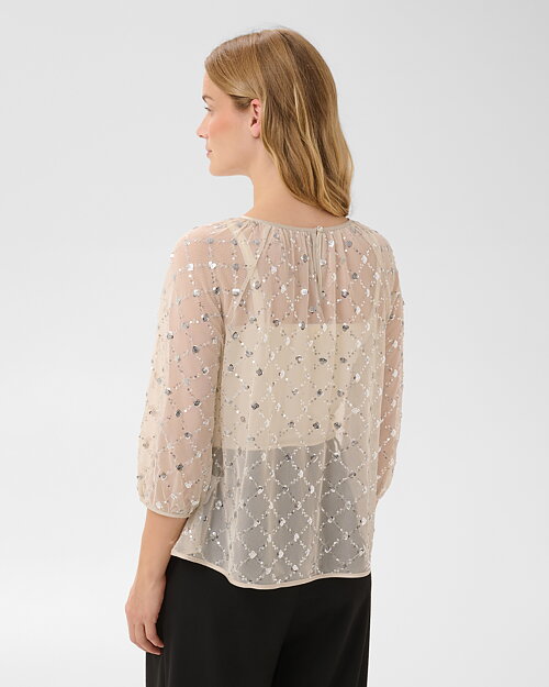 Blus Dimka transparent glitter beige - 2