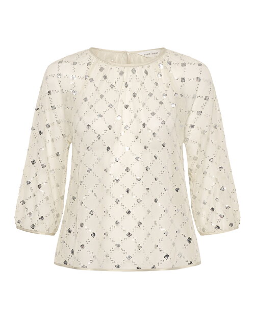 Blus Dimka transparent glitter beige - 6