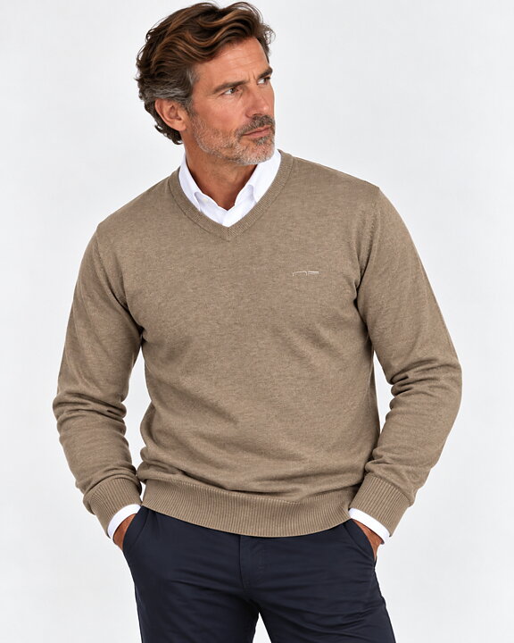 product-image V-hals pullover  beige. säljes endast online!