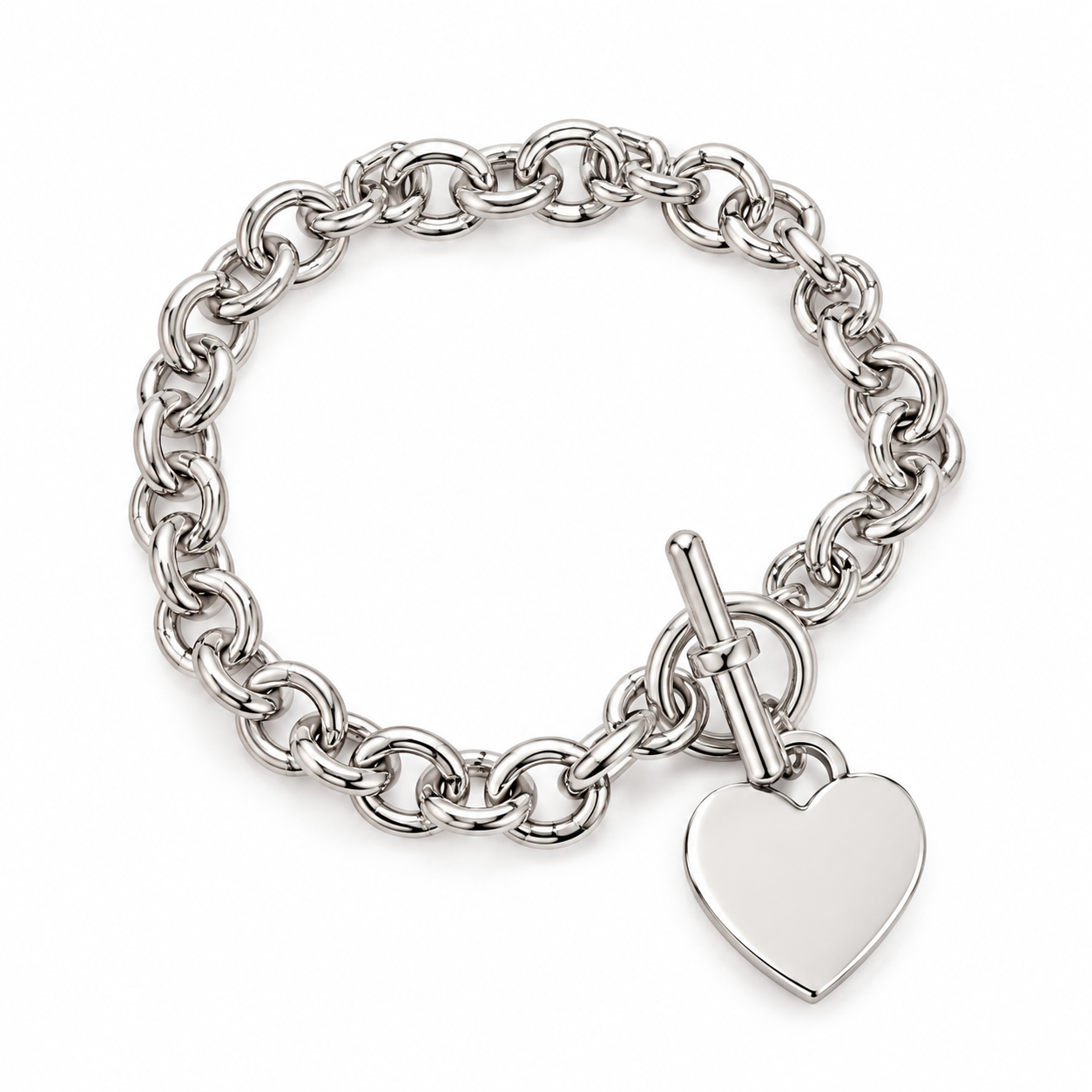 Sterling silver armband med hjärta