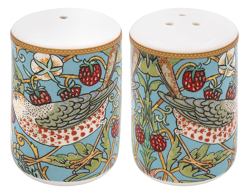 William Morris Teal Strawberry Thief - Salt & Peppar