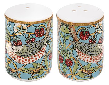 William Morris Teal Strawberry Thief - Salt & Peppar