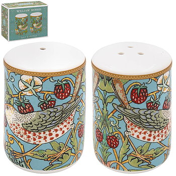 William Morris Teal Strawberry Thief - Salt & Peppar