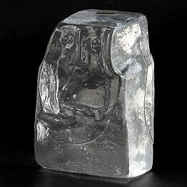 Erik Höglund (1960) Rough-Hewn Clear Glass Figure 11 cm (2)