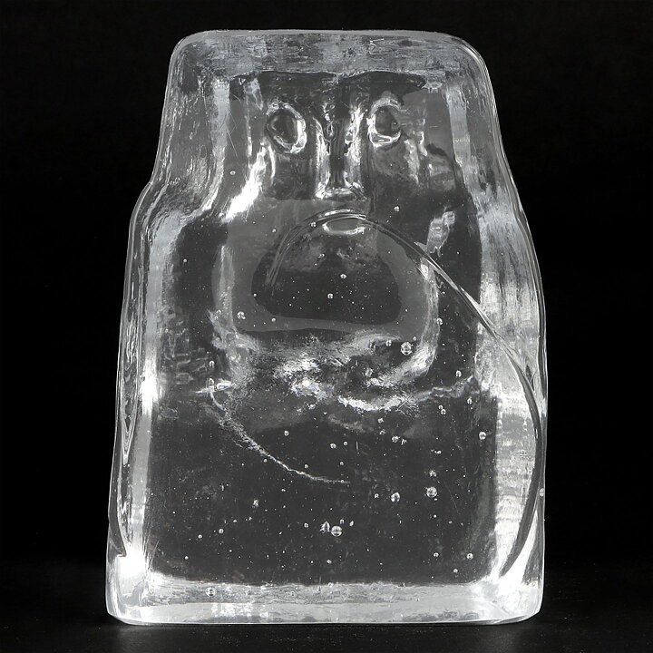 Erik Höglund (1960) Rough-Hewn Clear Glass Figure 11 cm (2)