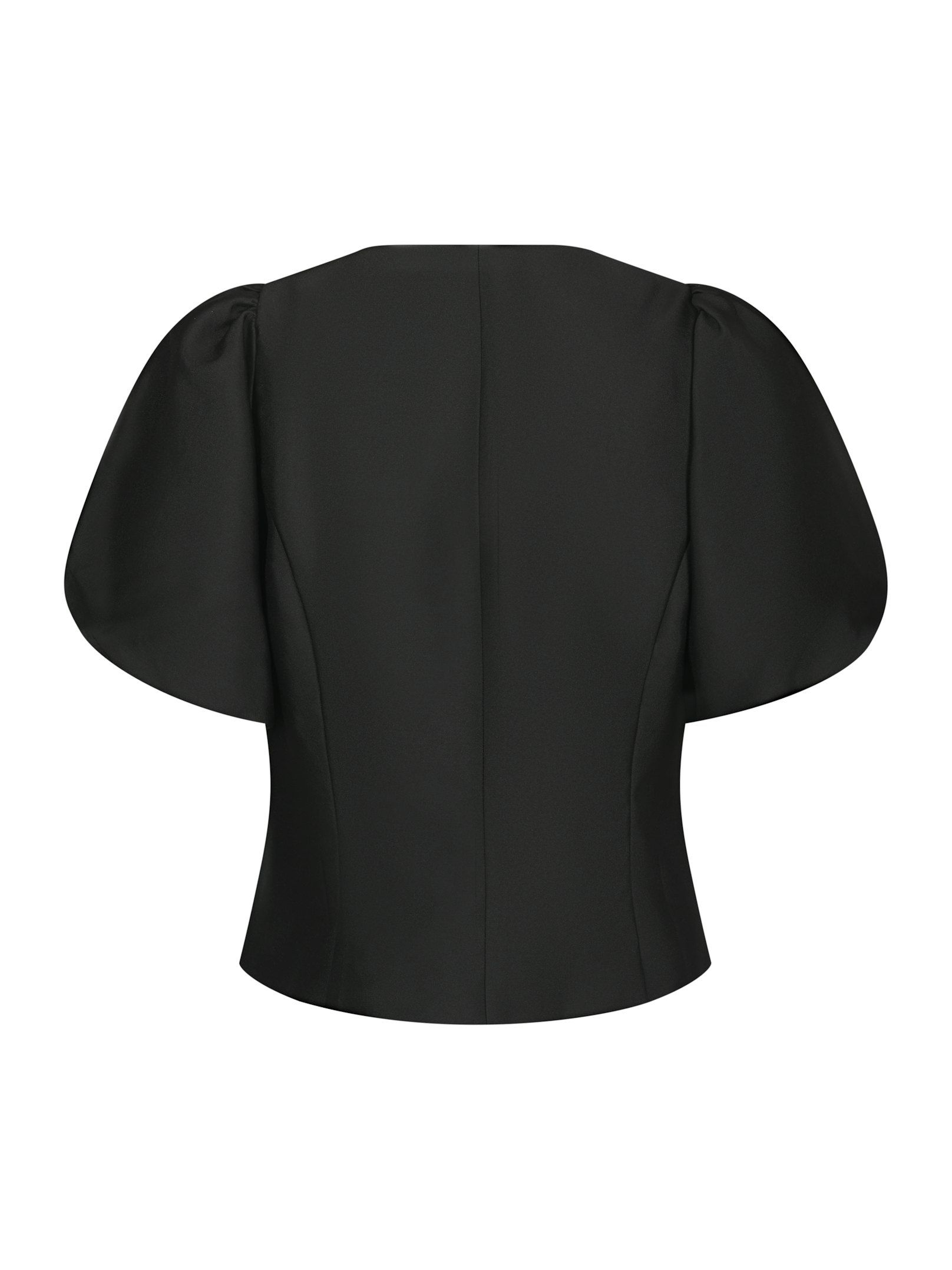 Neo Noir  - Anela Mandarin Dull Satin Blouse Black - 8