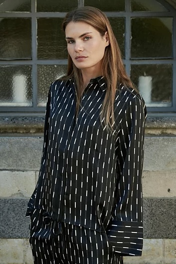 Neo Noir  - Mistan Print Shirt Dark Brown - 5