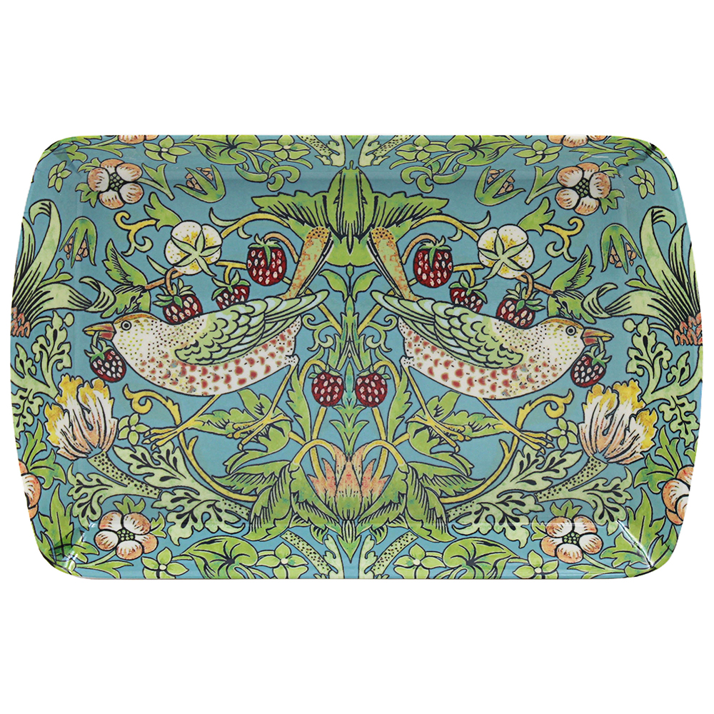 William Morris Teal Strawberry Thief - Liten bricka
