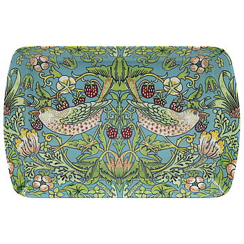 William Morris Teal Strawberry Thief - Liten bricka