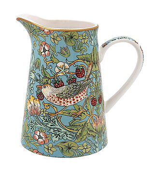 William Morris Teal Strawberry Thief  - Mjölkkanna