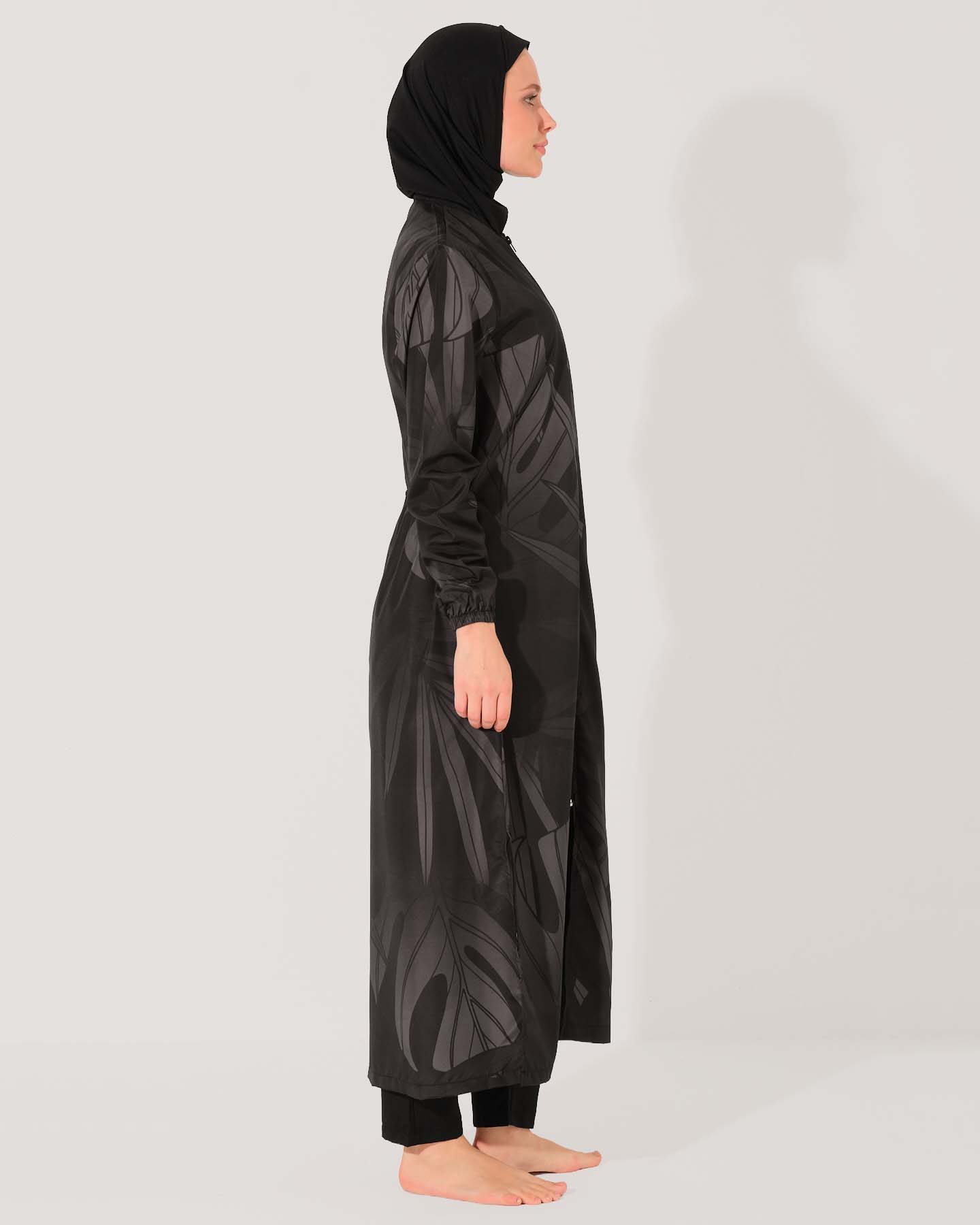 Muslim Swimsuit with hijab - Black - 3