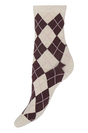 B Young - Argyle Strumpa Beige