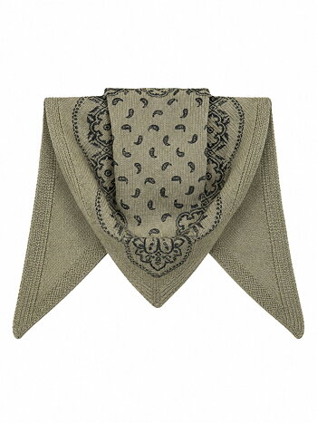 Neo Noir - Ariya  Paisley Knit Scarf Army