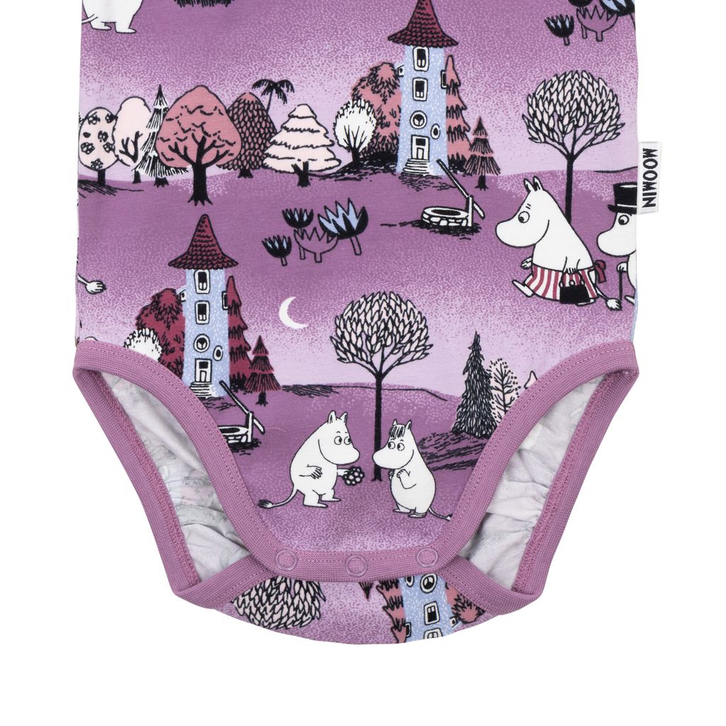 Moomin Baby Bodysuit - Moonlit Night Purple - 3