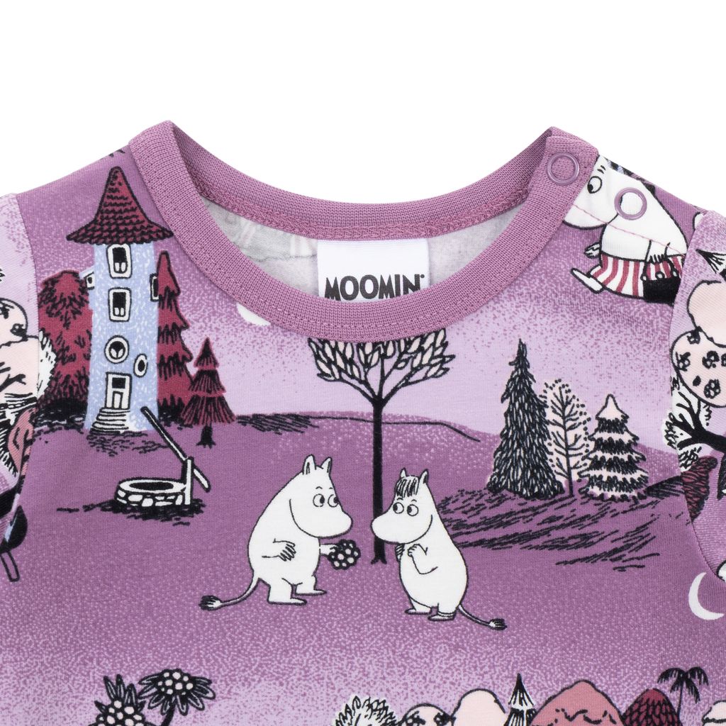 Moomin Baby Bodysuit - Moonlit Night Purple - 2