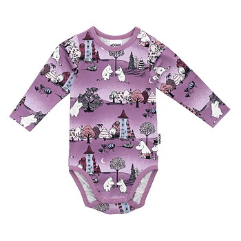 Moomin Baby Bodysuit - Moonlit Night Purple