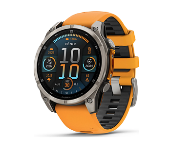 Garmin fēnix® 8 PRO –47 mm, AMOLED  Sapphire,  Spark Orange/Graphite Silicone Strap