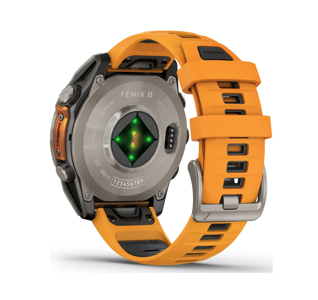 Garmin fēnix® 8 PRO –47 mm, AMOLED  Sapphire,  Spark Orange/Graphite Silicone Strap - 3