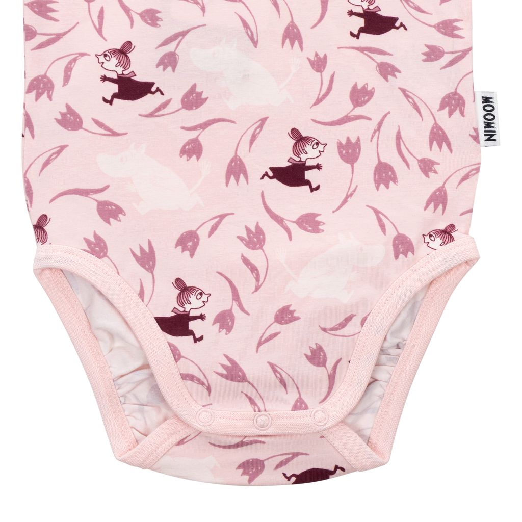 Moomin Baby Bodysuit - Floral Print, Pink - 2