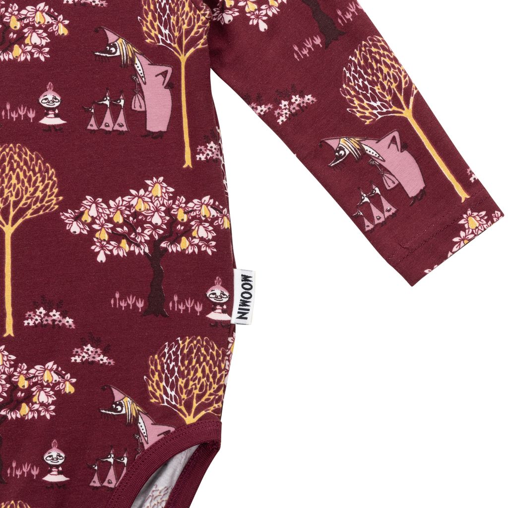 Moomin Baby Bodysuit - Filifjonkan Burgundy - 2