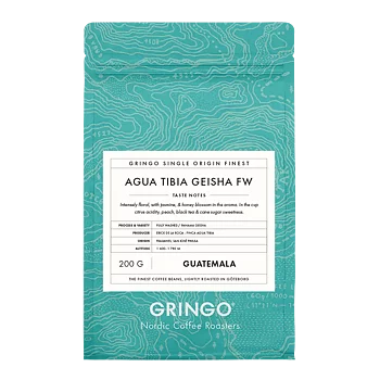 Gringo Nordic - Agua Tibia Geisha FW - Guatemala - Ljusrostade hela kaffebönor - 200g