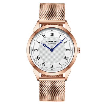 Kompass Élysée Silver Rose Gold Mesh