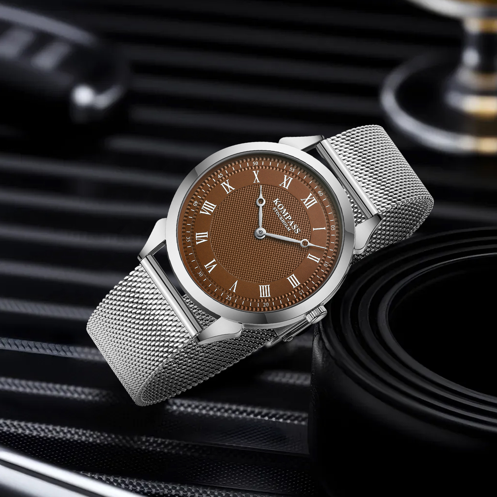 Kompass Élysée Brown Silver Mesh - 7